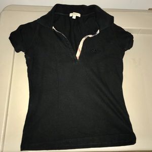 Burberry London Split Neck Polo Shirt BLACK XS